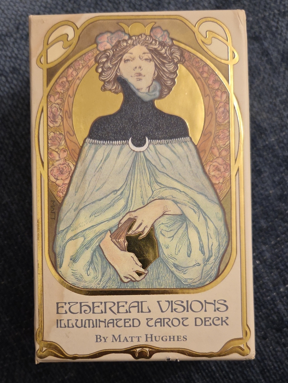Ethereal Visions Illuminated Tarot Deck - Pale Blue & Gold Artwork